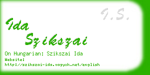 ida szikszai business card